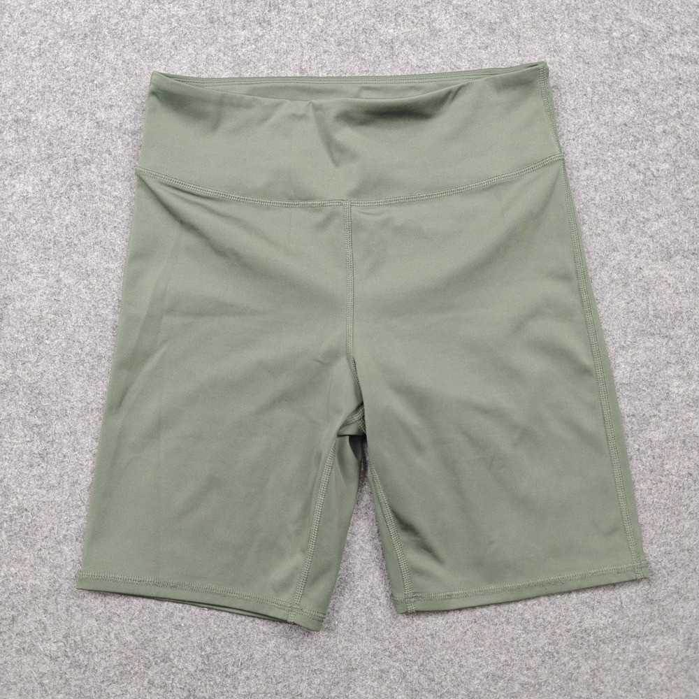 Parks Project Shorts Womens Medium Green High Rise Biker Stretch Knit Activewear